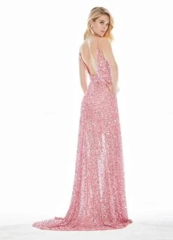 Ashley Lauren - 1459 Sparkly Beads And Sequins Sheer Evening Dress