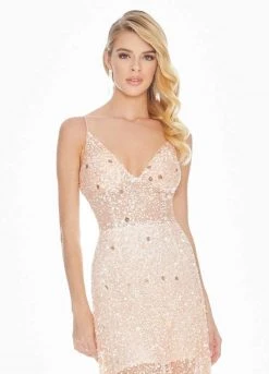 Ashley Lauren - 1459 Sparkly Beads And Sequins Sheer Evening Dress