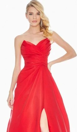 Ashley Lauren - 1470 Pleated Sweetheart A-line Dress With Slit