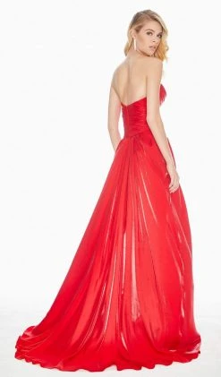 Ashley Lauren - 1470 Pleated Sweetheart A-line Dress With Slit