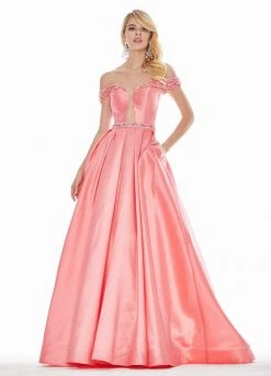 Ashley Lauren - 1476 Beaded Plunging Off-Shoulder Ballgown With Train 18 Ashley Lauren - 1476 Beaded Plunging Off-Shoulder Ballgown With Train