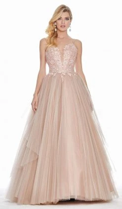 Ashley Lauren - 1483 Embroidered Plunging Sweetheart Ballgown