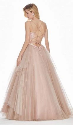 Ashley Lauren - 1483 Embroidered Plunging Sweetheart Ballgown