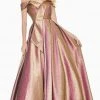 Ashley Lauren - 1490 Two Tone Off-Shoulder Brocade Ballgown 1 Ashley Lauren - 1490 Two Tone Off-Shoulder Brocade Ballgown