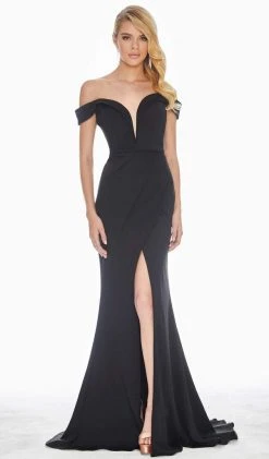 Ashley Lauren - 1497 Off-Shoulder Evening Dress With Slit
