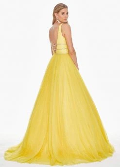 Ashley Lauren - 1502 Deep V-neck Glitter Tulle Ballgown 27 Ashley Lauren - 1502 Deep V-neck Glitter Tulle Ballgown