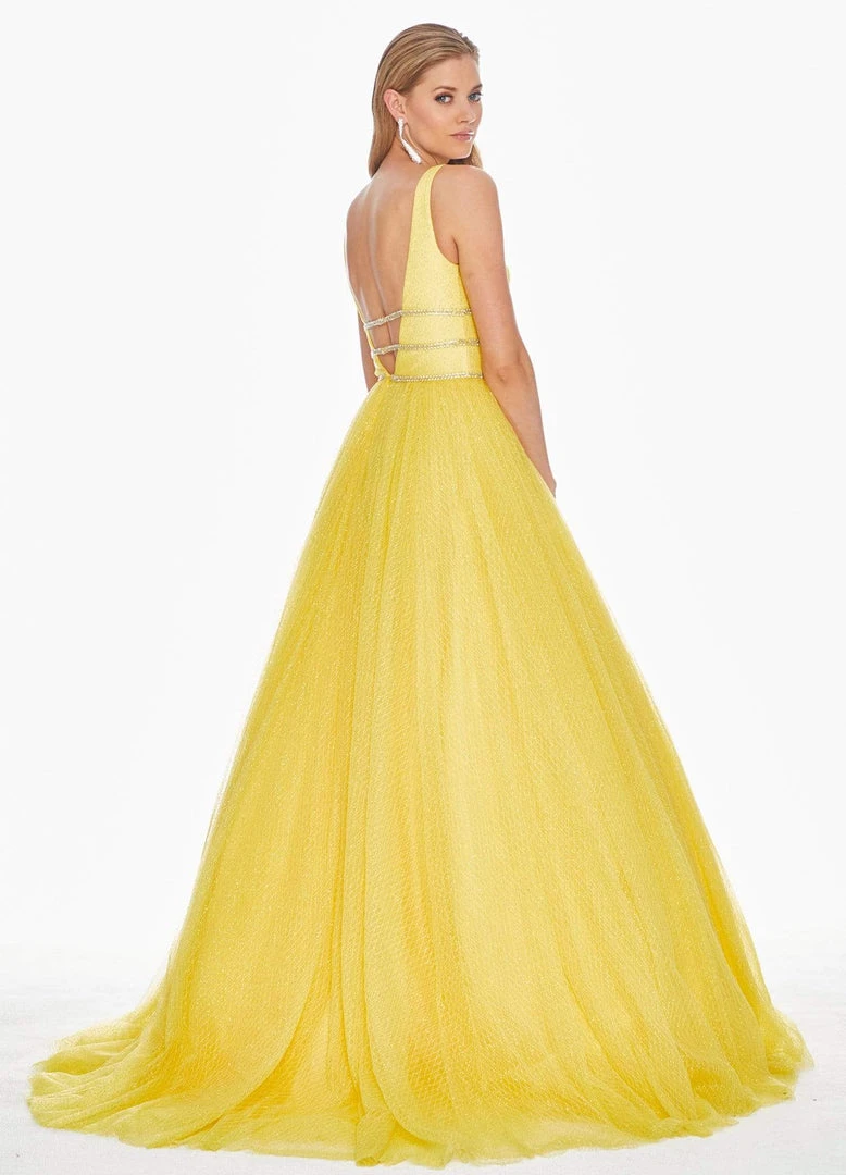 Ashley Lauren - 1502 Deep V-neck Glitter Tulle Ballgown 15 Ashley Lauren - 1502 Deep V-neck Glitter Tulle Ballgown