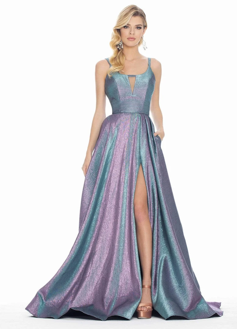 Ashley Lauren - 1514 Metallic Brocade A-line Dress With Train 13 Ashley Lauren - 1514 Metallic Brocade A-line Dress With Train