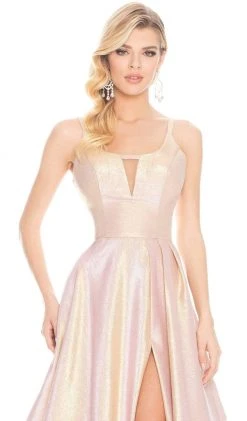 Ashley Lauren - 1514 Metallic Brocade A-line Dress With Train 16 Ashley Lauren - 1514 Metallic Brocade A-line Dress With Train