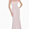 Ashley Lauren - 1517 Cap Sleeve Bead Fringed Crepe Sheath Gown