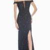 Ashley Lauren - 1562 Beaded Off-Shoulder Gown With Slit 1 Ashley Lauren - 1562 Beaded Off-Shoulder Gown With Slit
