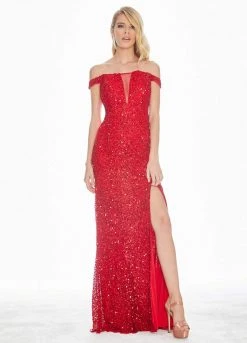Ashley Lauren - 1562 Beaded Off-Shoulder Gown With Slit 8 Ashley Lauren - 1562 Beaded Off-Shoulder Gown With Slit