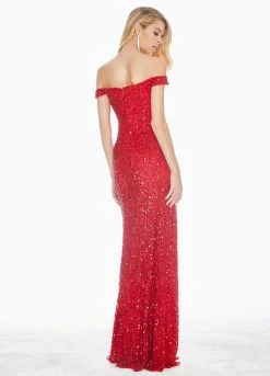 Ashley Lauren - 1562 Beaded Off-Shoulder Gown With Slit 9 Ashley Lauren - 1562 Beaded Off-Shoulder Gown With Slit
