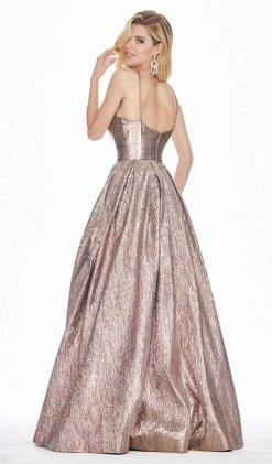 Ashley Lauren - 1573 Sleeveless Halter Brocade A-line Dress