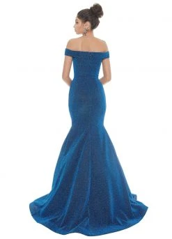 Ashley Lauren - 1606 Off-Shoulder Metallic Scuba Mermaid Dress
