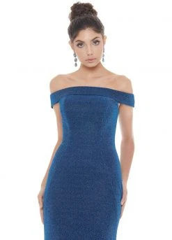 Ashley Lauren - 1606 Off-Shoulder Metallic Scuba Mermaid Dress