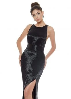 Ashley Lauren - 1676 Fully Beaded Halter Fitted Dress