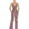 Ashley Lauren - 1726 Allover Sequin Sleeveless V Neck Jumpsuit 2 Ashley Lauren - 1726 Allover Sequin Sleeveless V Neck Jumpsuit