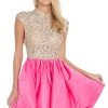 Ashley Lauren - 1787 Crystal Beaded High Neck A-line Dress