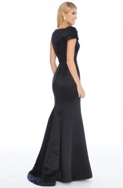 Ashley Lauren - 1788 Asymmetric Pleated Satin Trumpet Dress
