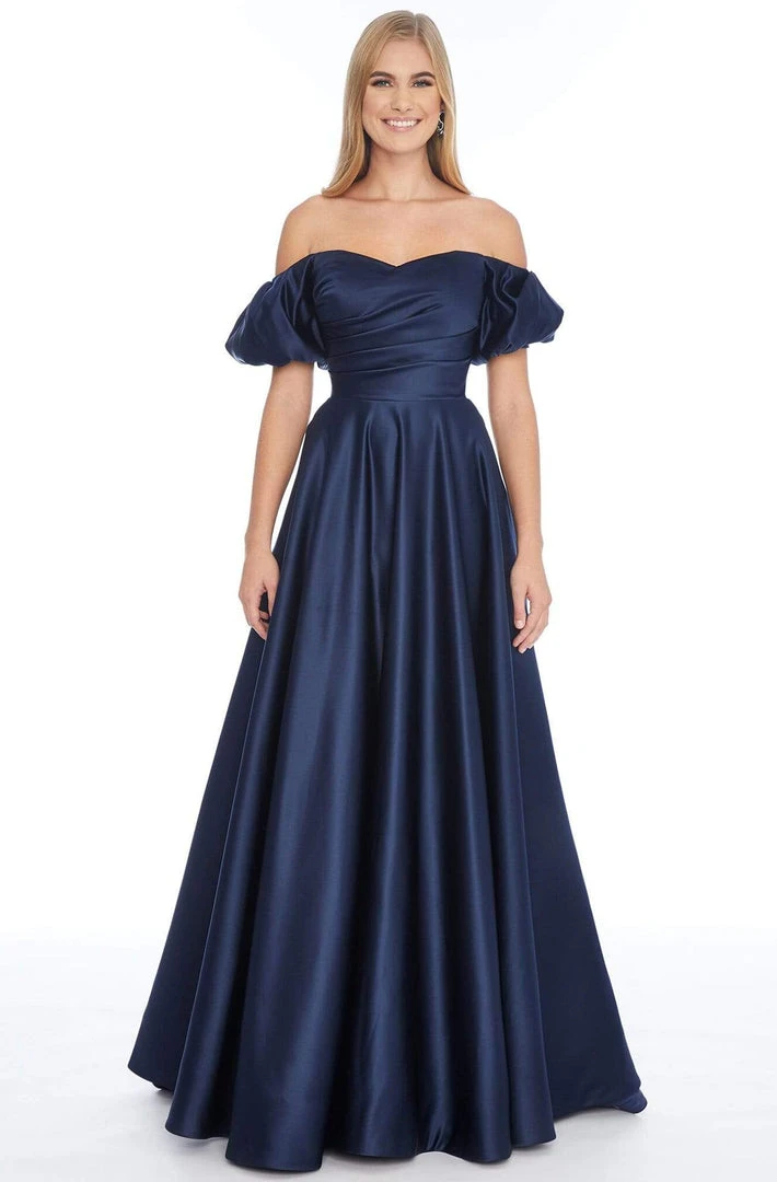 Ashley Lauren - 1790 Off-Shoulder Satin A-line Gown 3 Ashley Lauren - 1790 Off-Shoulder Satin A-line Gown
