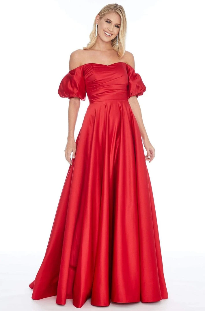 Ashley Lauren - 1790 Off-Shoulder Satin A-line Gown 5 Ashley Lauren - 1790 Off-Shoulder Satin A-line Gown