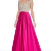 Ashley Lauren - 1792 Crystal Beaded Deep Off-Shoulder Satin Aline Gown