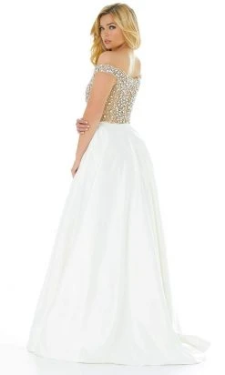 Ashley Lauren - 1792A Bejeweled Deep Off Shoulder Ballgown