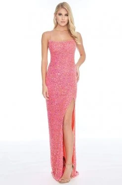 Ashley Lauren - 1818 Embellished Scoop Neck Sheath Dress
