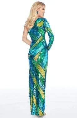 Ashley Lauren - 1839 Sequined One Shoulder Sheath Dress 5 Ashley Lauren - 1839 Sequined One Shoulder Sheath Dress