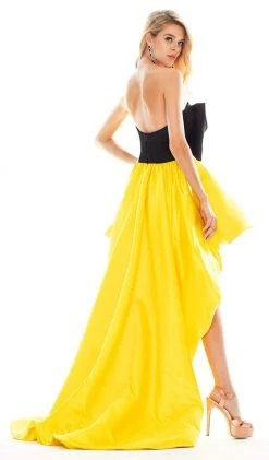 Ashley Lauren - 1874 Bow Accent Strapless High-Lo Bubble Skirt Gown