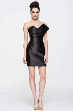 Ashley Lauren - 4008 Asymmetrical Pleated Cocktail Dress