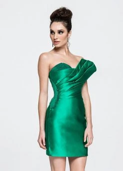 Ashley Lauren - 4008 Asymmetrical Pleated Cocktail Dress 8 Ashley Lauren - 4008 Asymmetrical Pleated Cocktail Dress