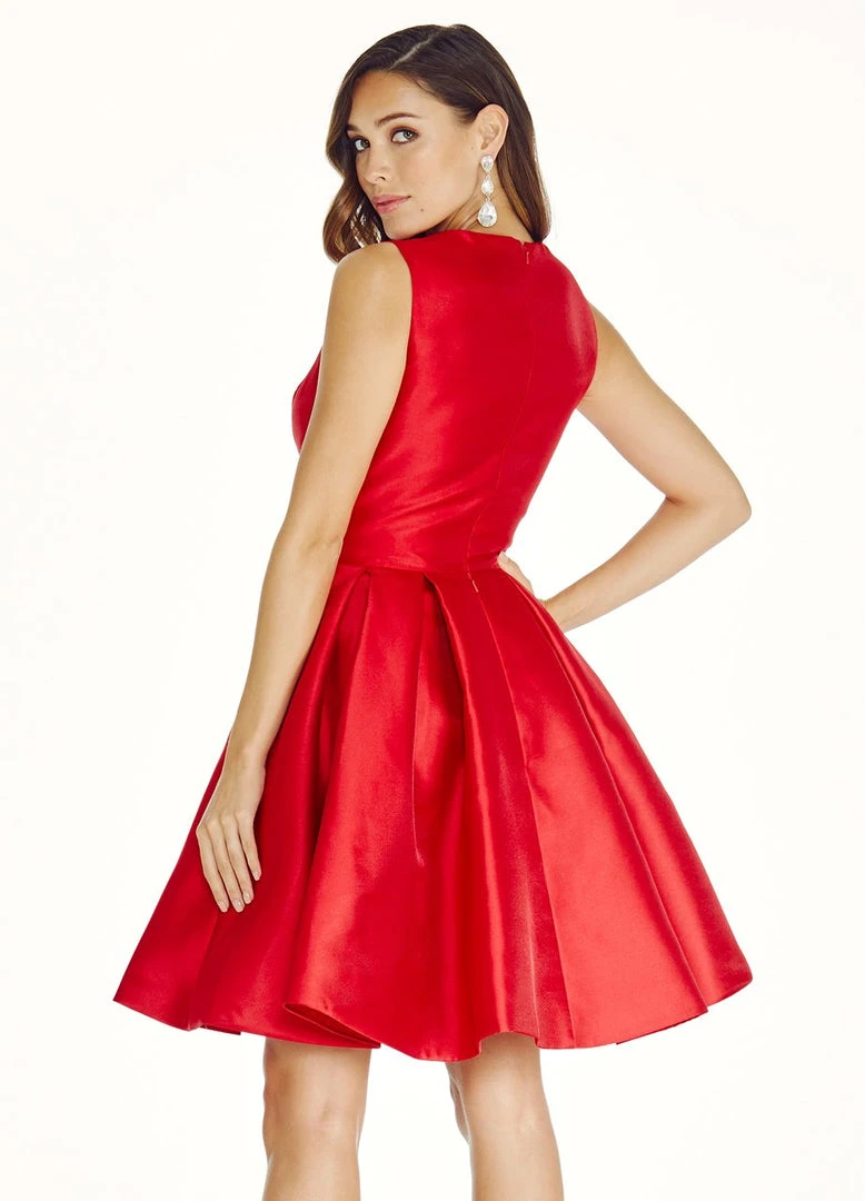 Ashley Lauren - 4057 Mikado Cocktail Dress With Overskirt 8 Ashley Lauren - 4057 Mikado Cocktail Dress With Overskirt