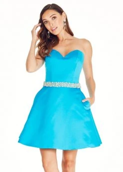 Ashley Lauren - 4064 Crystal Beaded Sweetheart Satin A-line Dress 12 Ashley Lauren - 4064 Crystal Beaded Sweetheart Satin A-line Dress