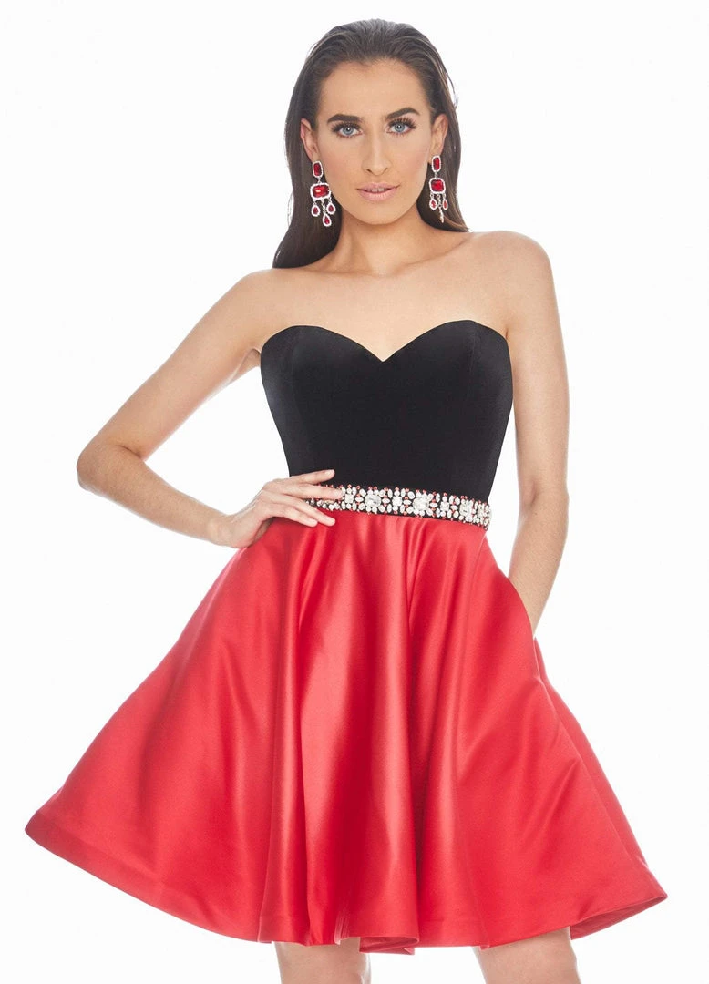 Ashley Lauren - 4078 Crystal Beaded Velvet Satin A-line Dress 5 Ashley Lauren - 4078 Crystal Beaded Velvet Satin A-line Dress