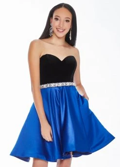 Ashley Lauren - 4078 Crystal Beaded Velvet Satin A-line Dress 14 Ashley Lauren - 4078 Crystal Beaded Velvet Satin A-line Dress