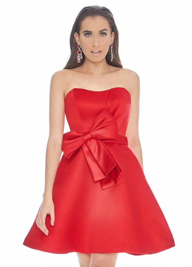 Ashley Lauren - 4082 Bow-Adorned Strapless Sweetheart Satin Dress 9 Ashley Lauren - 4082 Bow-Adorned Strapless Sweetheart Satin Dress
