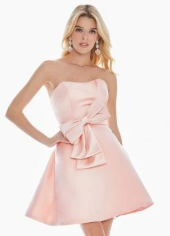 Ashley Lauren - 4082 Bow-Adorned Strapless Sweetheart Satin Dress 14 Ashley Lauren - 4082 Bow-Adorned Strapless Sweetheart Satin Dress