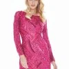 Ashley Lauren - 4122 Fully Beaded Long Sleeve Sheath Cocktail Dress 2 Ashley Lauren - 4122 Fully Beaded Long Sleeve Sheath Cocktail Dress
