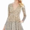 Ashley Lauren - 4124 Ombre Sequined Plunging V-neck A-line Dress 1 Ashley Lauren - 4124 Ombre Sequined Plunging V-neck A-line Dress