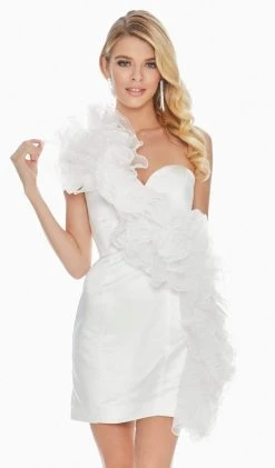 Ashley Lauren - 4170 One Shoulder Ruffled Sheath Dress 9 Ashley Lauren - 4170 One Shoulder Ruffled Sheath Dress