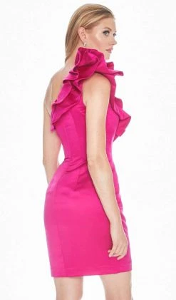 Ashley Lauren - 4172 Ruffled One Shoulder Fitted Dress