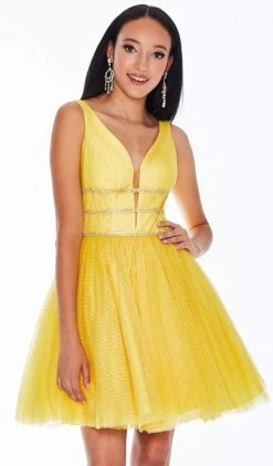 Ashley Lauren - 4180 Deep V-neck Glitter Tulle A-line Dress 11 Ashley Lauren - 4180 Deep V-neck Glitter Tulle A-line Dress