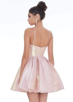 Ashley Lauren - 4204 Metallic Halter Neck Cocktail Dress