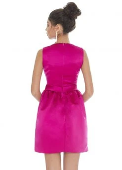 Ashley Lauren - 4213 V-neck Sheath Dress With Bow