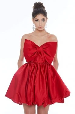 Ashley Lauren - 4218 Bowed Strapless A-Line Cocktail Dress