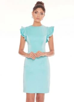 Ashley Lauren - 4228 Tiered Flutter Sleeve Crepe Cocktail Dress