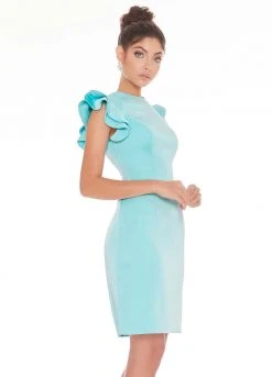 Ashley Lauren - 4228 Tiered Flutter Sleeve Crepe Cocktail Dress