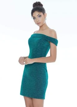 Ashley Lauren - 4240 Off-Shoulder Metallic Scuba Fitted Dress 13 Ashley Lauren - 4240 Off-Shoulder Metallic Scuba Fitted Dress